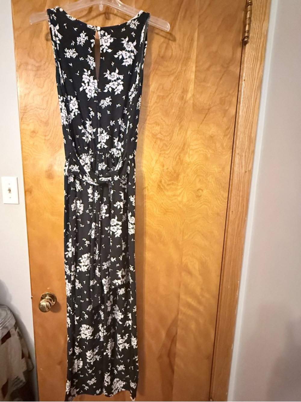 Mrs. Maggie Black & White Floral Sleeveless Jumpsuit